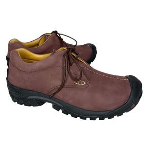 Keen Shoes Boston Ankle Hiking Boot Nubuck Leather Lace Up Plum Purple Size 9